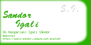 sandor igali business card